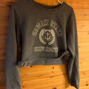 Cropped crew neck sweatshirt